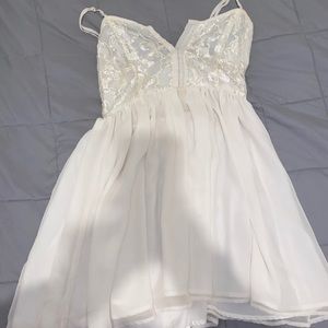 White lace flowy dress